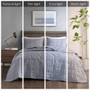 Beautyrest Guthrie Blue 3 Piece Striated Cationic Dyed Oversized Quilt Set