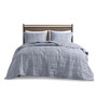 Beautyrest Guthrie Blue 3 Piece Striated Cationic Dyed Oversized Quilt Set