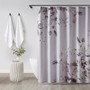 Madison Park Neko Lilac Floral Printed Cotton Shower Curtain
