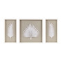 Madison Park Sabal Off-White Framed Rice Paper Palm Leaves 3-piece Shadowbox Wall Decor Set