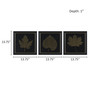Martha Stewart Gilded Trio Black/Gold Gold Metallic Leaf Square Framed Graphic Wall Decor 3-Piece Set