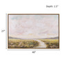 Madison Park Peaceful River Green Multi Hand Embellished Framed Canvas Abstract Landscape Wall Art