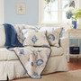 Madison Park Bayside Blue Oversized Printed Microfiber Quilted Throw