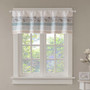 Madison Park Dawn Aqua Printed and Pieced Rod Pocket Valance