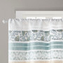 Madison Park Dawn Aqua Printed and Pieced Rod Pocket Valance