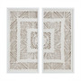 Madison Park Tala Off-White Framed Geometric Rice Paper Panel 2-piece Shadowbox Wall Decor Set