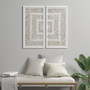 Madison Park Tala Off-White Framed Geometric Rice Paper Panel 2-piece Shadowbox Wall Decor Set