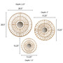 Madison Park Ella Neutral Round Natural Fiber and Mirror 3-piece Wall Decor Set