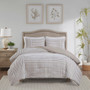 Madison Park Taylor Natural 3 Piece Clipped Jacquard Duvet Cover Set