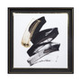 Madison Park Abstract Talon Black Framed Glass and Single Matted Foiled Deckle Edge Wall Art