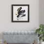 Madison Park Abstract Talon Black Framed Glass and Single Matted Foiled Deckle Edge Wall Art