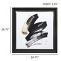 Madison Park Abstract Talon Black Framed Glass and Single Matted Foiled Deckle Edge Wall Art