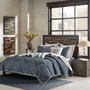 INK+IVY Fleur Navy Embroidered Square Pillow