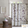 Madison Park Holly Purple Cotton Shower Curtain