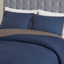 Madison Park Franklin Navy 3 Piece Crinkled Microfiber Quilt Set