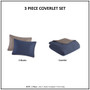 Madison Park Franklin Navy 3 Piece Crinkled Microfiber Quilt Set