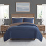 Madison Park Franklin Navy 3 Piece Crinkled Microfiber Quilt Set