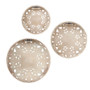 Madison Park Medallion Trio Natural/White Distressed White Floral 3-piece Carved Wood Wall Decor Set