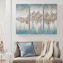 Madison Park Blue Luminous Blue Heavily Embellished 3-piece Canvas Wall Art Set