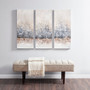 Madison Park Twilight Mystere Blush/Grey Hand Embellished 3-Piece Canvas Wall Art Set
