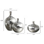 Madison Park Signature Ansen Silver Mirrored Ceramic Decorative Vases 3-piece set