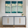 Madison Park Midnight Forest Teal Gold Foil Abstract 3-piece Canvas Wall Art Set