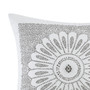 INK+IVY Sofia Grey Cotton Embroidered Decorative Square Pillow