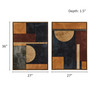 INK+IVY Jeweled Geo Multi Hand-Embellished Abstract 2-Piece Framed Canvas Wall Art Set