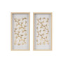 Madison Park Aurelian Emblem Natural/Gold Natural Capiz with Gold Foil 2-piece Shadowbox Wall Decor Set