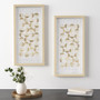 Madison Park Aurelian Emblem Natural/Gold Natural Capiz with Gold Foil 2-piece Shadowbox Wall Decor Set