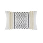 INK+IVY Bea Ivory Embroidered Cotton Oblong Pillow with Tassels