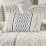 INK+IVY Bea Ivory Embroidered Cotton Oblong Pillow with Tassels
