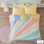 Urban Habitat Kids Rory Yellow Rainbow Sunburst Reversible Cotton Quilt Set with Throw Pillow
