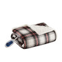 Woolrich Ridley Black Oversized Plaid Print Faux Mink to Berber Heated Throw