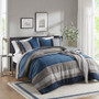 Comfort Spaces Highland Stripe Pieced Faux Suede Comforter Set