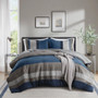 Comfort Spaces Highland Stripe Pieced Faux Suede Comforter Set
