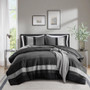 Comfort Spaces Highland Stripe Pieced Faux Suede Comforter Set
