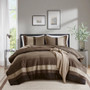 Comfort Spaces Highland Stripe Pieced Faux Suede Comforter Set