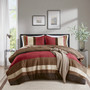 Comfort Spaces Boulder Stripe Pieced Faux Suede Comforter Set
