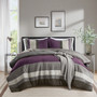 Comfort Spaces Boulder Stripe Pieced Faux Suede Comforter Set