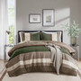 Comfort Spaces Boulder Stripe Pieced Faux Suede Comforter Set