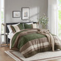 Comfort Spaces Boulder Stripe Pieced Faux Suede Comforter Set