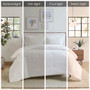 Beautyrest Apollo Ivory 3 Piece Striped Seersucker Oversized Comforter Set