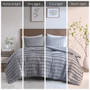 Beautyrest Maddox 3 Piece Striated Cationic Dyed Oversized Comforter Set with Pleats