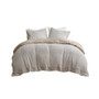 Clean Spaces Mara Taupe 4 Piece Cotton and Rayon from Bamboo Blend Waffle Weave Comforter Cover Set w/removable insert