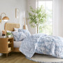 Comfort Spaces Aria Blue Floral Print Reversible Comforter Set