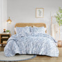 Comfort Spaces Aria Blue Floral Print Reversible Comforter Set
