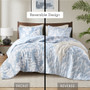 Comfort Spaces Aria Blue Floral Print Reversible Comforter Set