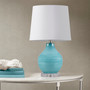 510 Design Maelle Aqua Blue Aqua Swirl Blown Glass Table Lamp