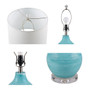 510 Design Maelle Aqua Blue Aqua Swirl Blown Glass Table Lamp
